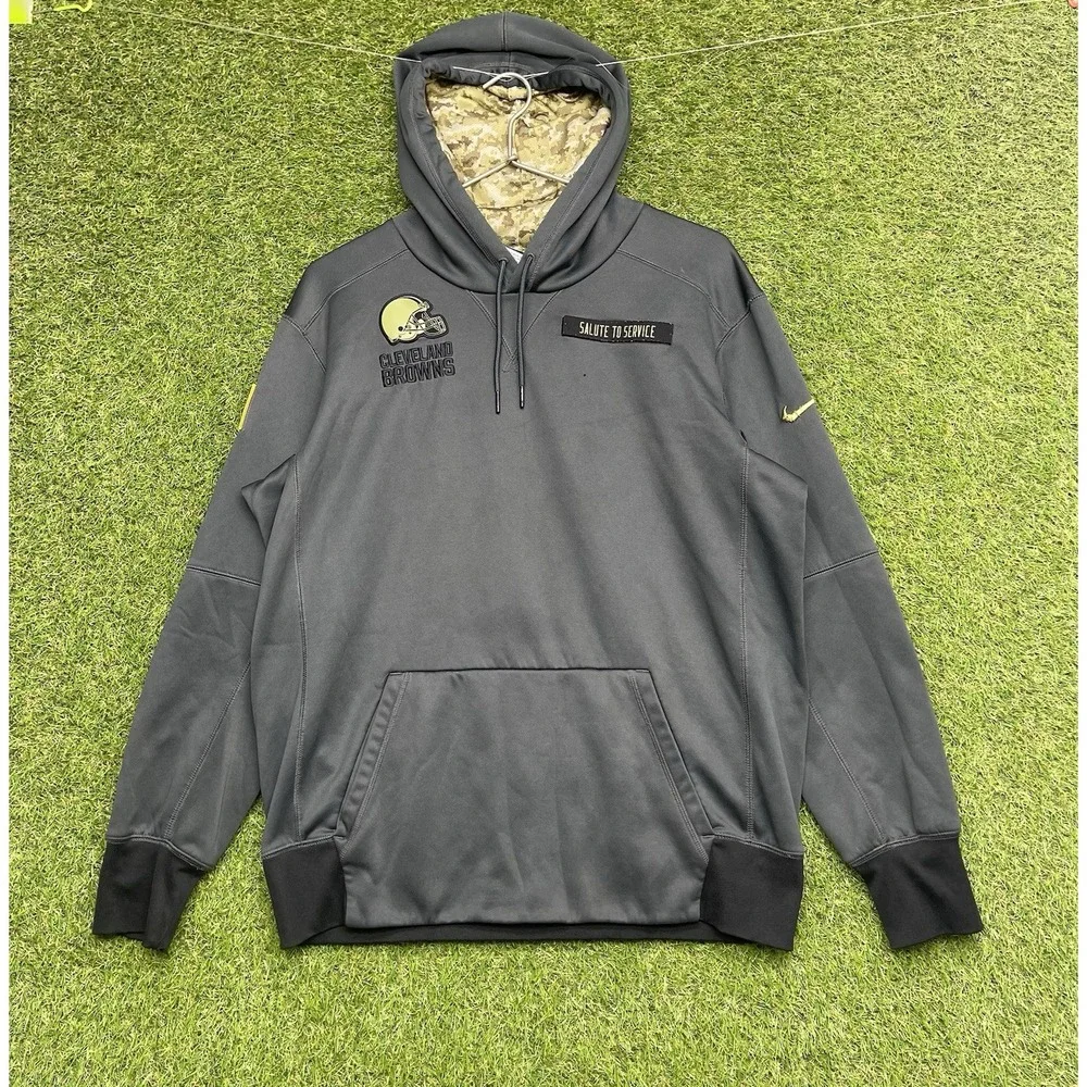 Cleveland Browns Nike Hoodie Mens Large On Field Apparel Salute To Service Camo